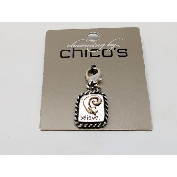 Charming by Chico's Charm Silver Tone Charm With Love Believe Inspirational New - Picture 4 of 4
